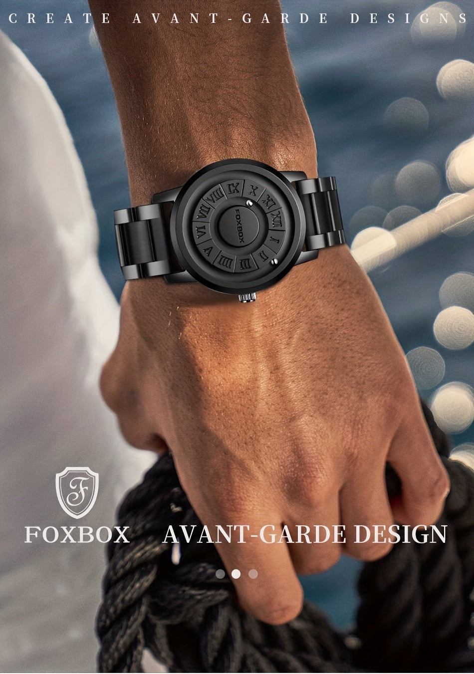 Stylish Men's Rotating Bead Watch - Waterproof Wrist Watch with Cool Dial Display Design, Magnetic Bead, Ideal for Halloween Gifts, Family Gatherings, and Daily Wear