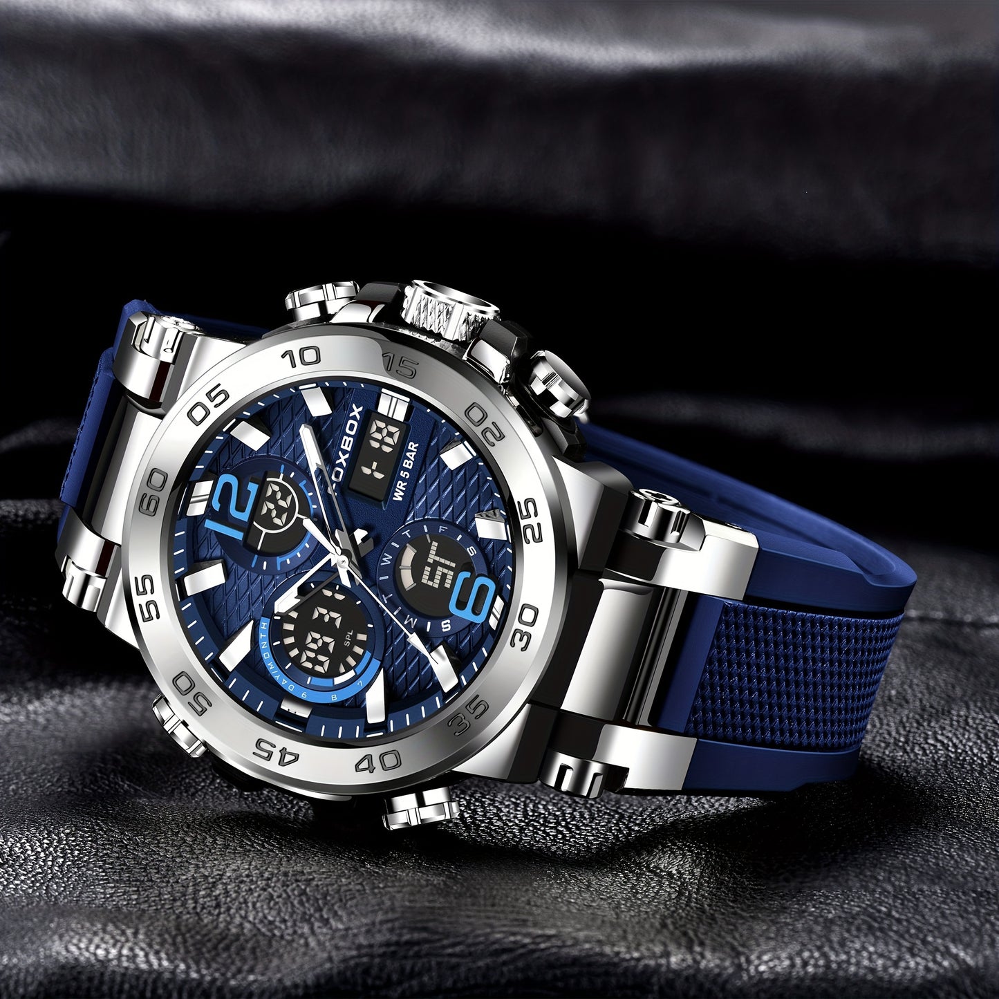 Men'S Sports Watch Waterproof Dual Display Digital Military Quartz Watch Alarm Clock Chronograph Multifunction Luminous Watch Student Watch Outdoor Hiking / Schooling Valentine'S Day