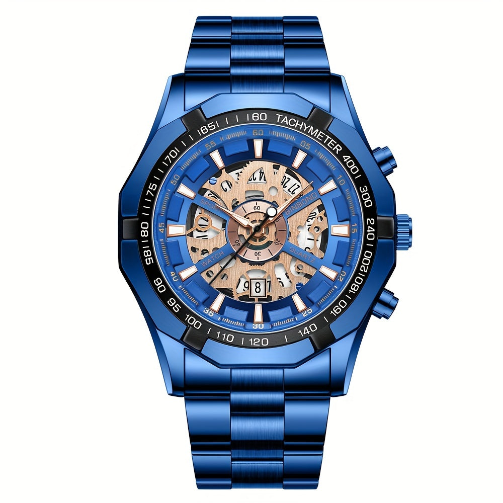 Binbond Men's Hollow Quartz Watch - Stylish, Back to School Essential for Students