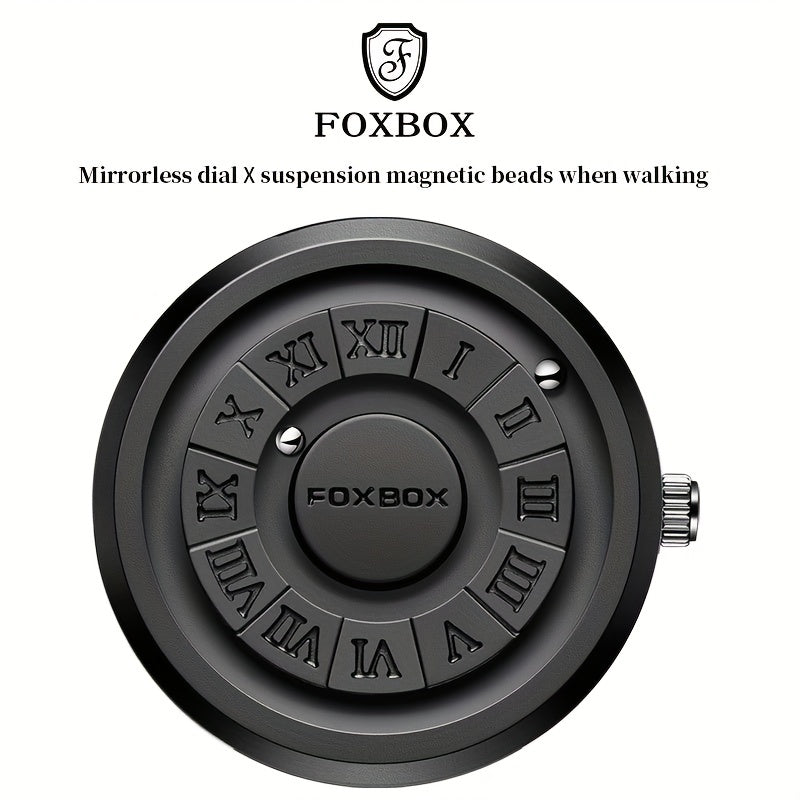 Stylish Men's Rotating Bead Watch - Waterproof Wrist Watch with Cool Dial Display Design, Magnetic Bead, Ideal for Halloween Gifts, Family Gatherings, and Daily Wear