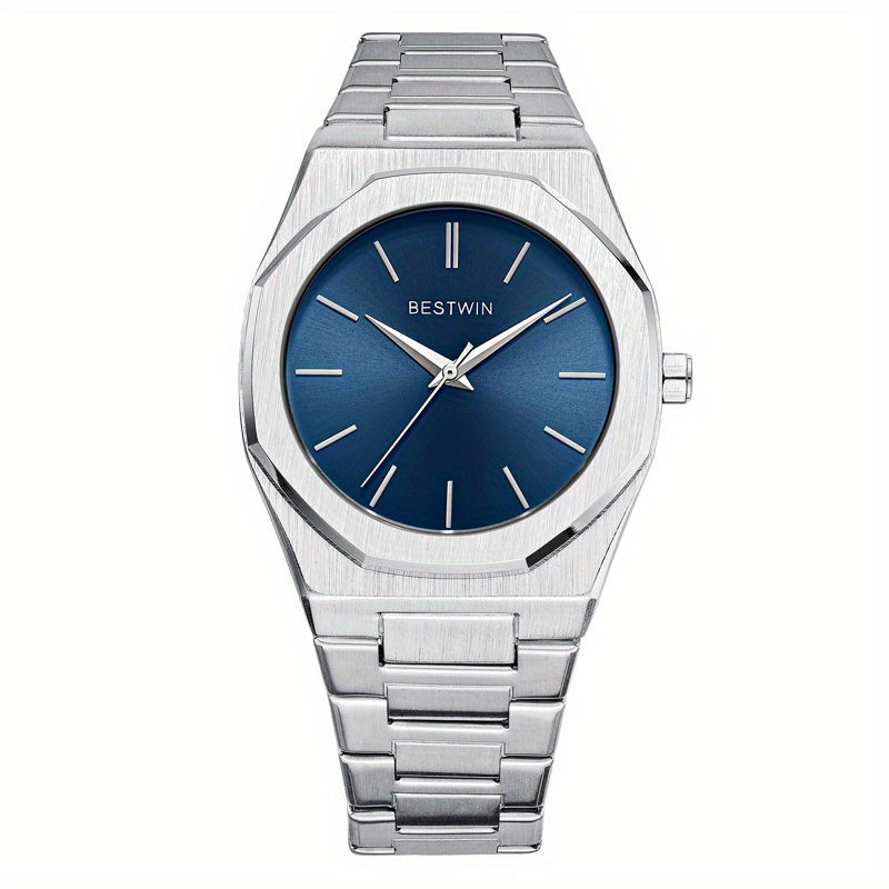 Fashion Men's Watch Alloy Steel Band Quartz Clock Simple Line Dial Business Party Men's Wrist Watch, Ideal choice for Gifts