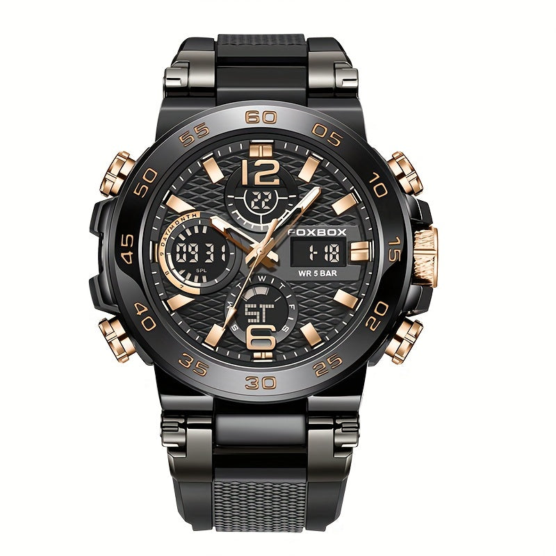 Men'S Sports Watch Waterproof Dual Display Digital Military Quartz Watch Alarm Clock Chronograph Multifunction Luminous Watch Student Watch Outdoor Hiking / Schooling Valentine'S Day