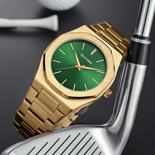 Fashion Men's Watch Alloy Steel Band Quartz Clock Simple Line Dial Business Party Men's Wrist Watch, Ideal choice for Gifts
