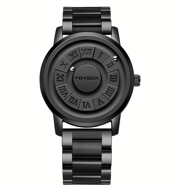 Stylish Men's Rotating Bead Watch - Waterproof Wrist Watch with Cool Dial Display Design, Magnetic Bead, Ideal for Halloween Gifts, Family Gatherings, and Daily Wear