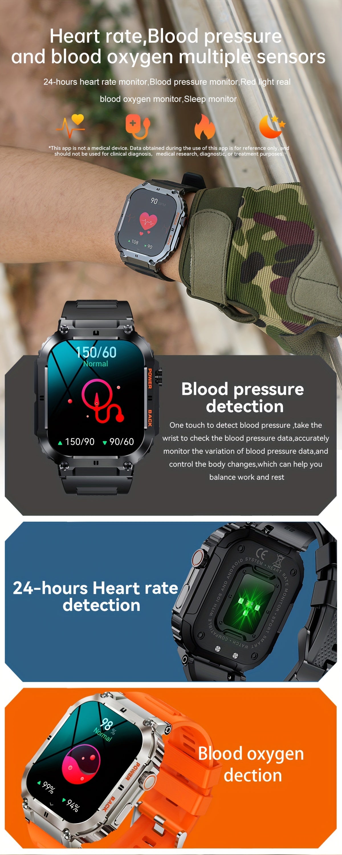 Smart Watch for Men: Wireless Calls, Music, Fitness Tracking, Sleep Monitoring, Multi-Sport Modes for King's Day
