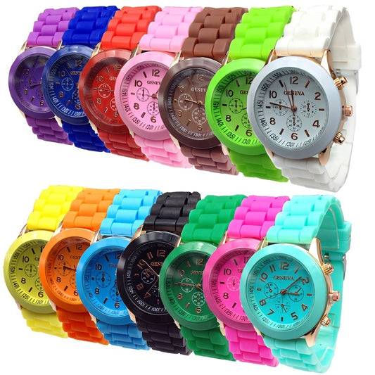 Fashion-Forward Round Pointer Quartz Watch - Accurate Triple Dial, Water-Resistant, Durable Silicone Strap - Perfect Sports Wristwatch for Active Men & Women - An Ideal Gift Choice
