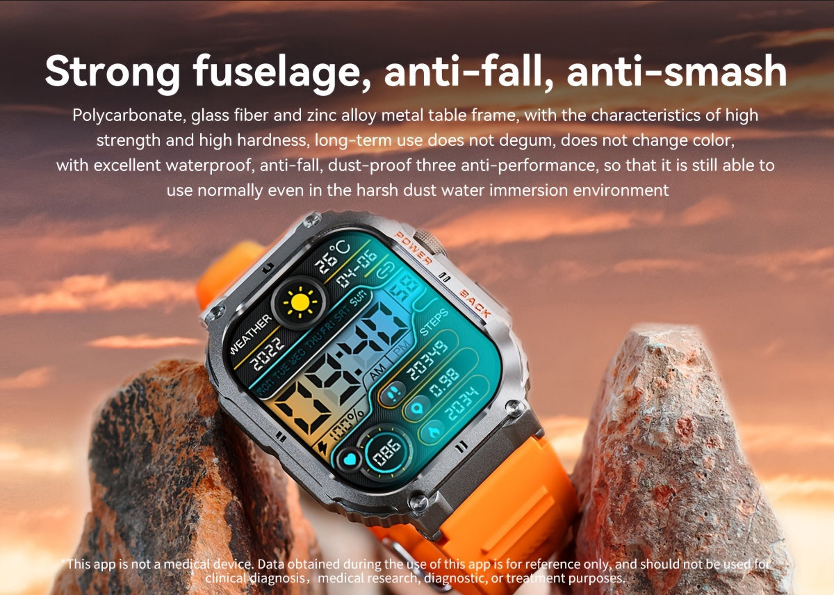 Smart Watch for Men: Wireless Calls, Music, Fitness Tracking, Sleep Monitoring, Multi-Sport Modes for King's Day