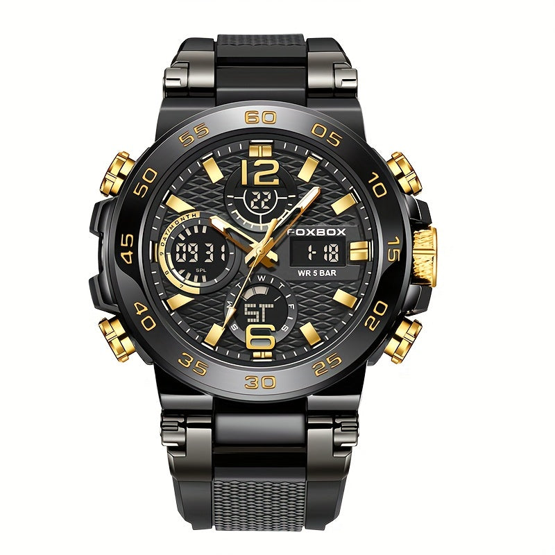 Men'S Sports Watch Waterproof Dual Display Digital Military Quartz Watch Alarm Clock Chronograph Multifunction Luminous Watch Student Watch Outdoor Hiking / Schooling Valentine'S Day