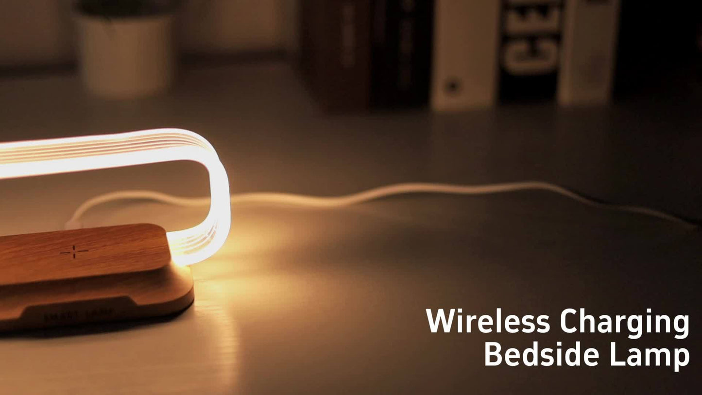 10W Multifunctional Wireless Charging Station Watch LED Desk Lamp Night Light USB Port For Iphone Samsung Mobile Phone FastCharging Station