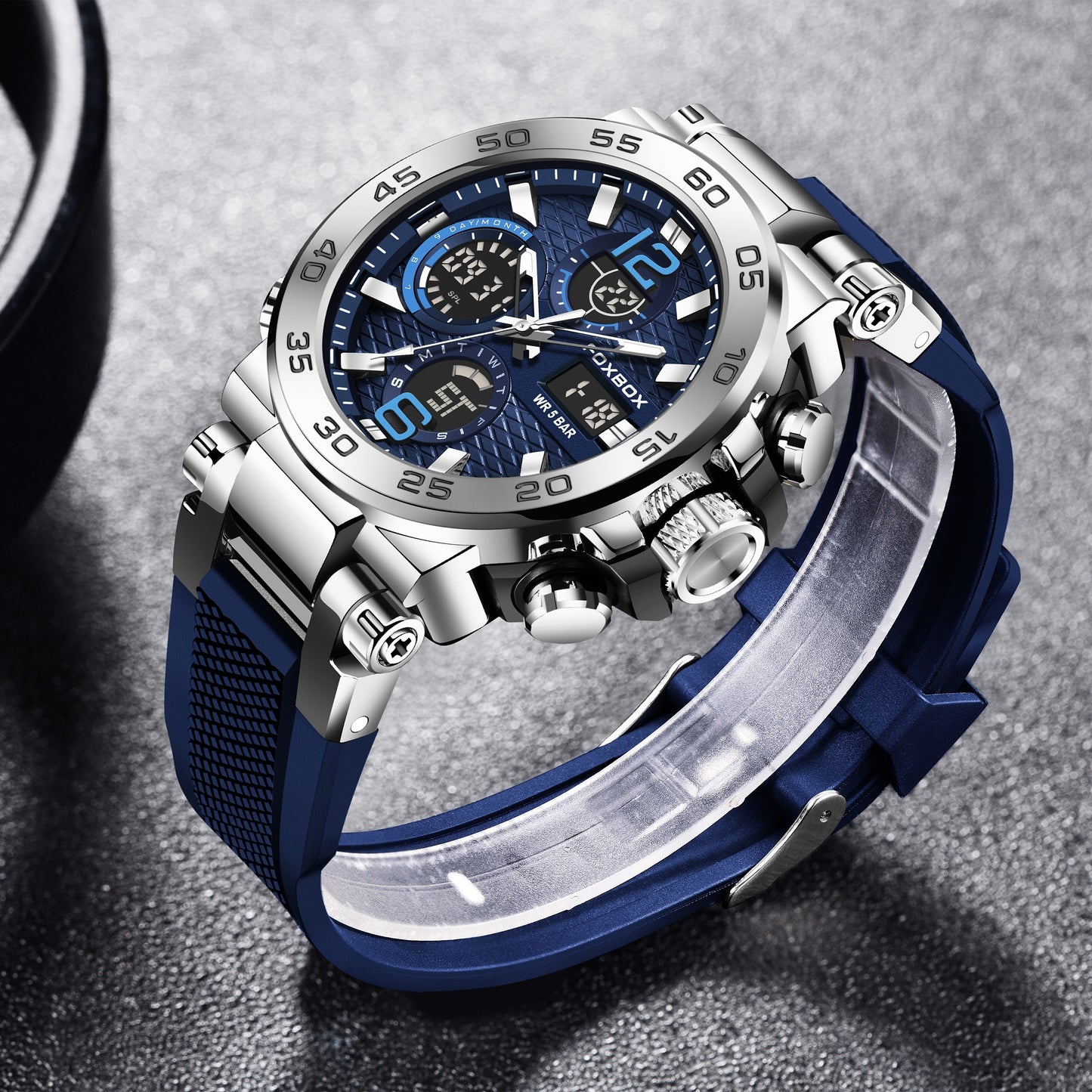 Men'S Sports Watch Waterproof Dual Display Digital Military Quartz Watch Alarm Clock Chronograph Multifunction Luminous Watch Student Watch Outdoor Hiking / Schooling Valentine'S Day