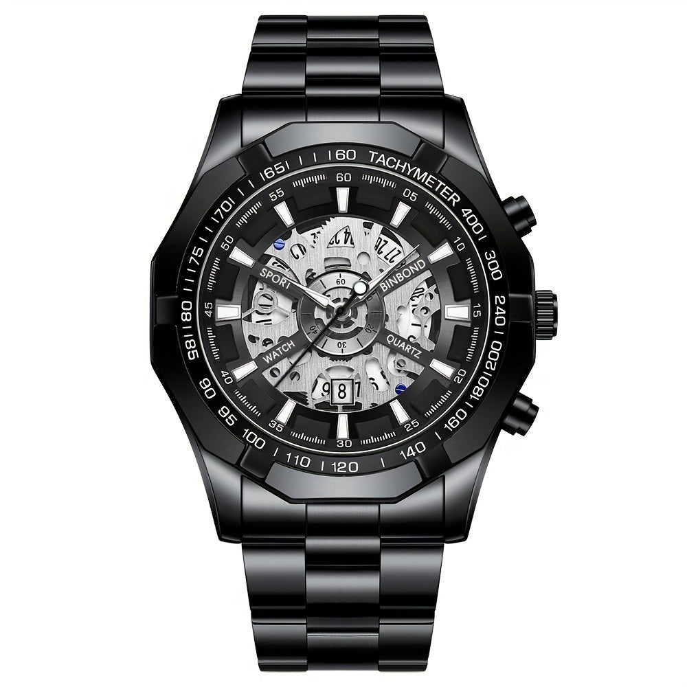 Binbond Men's Hollow Quartz Watch - Stylish, Back to School Essential for Students
