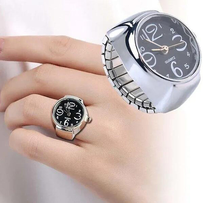 [Mini Watch For Teenagers Ring] Trendy Watch Ring, Retro Creative Finger Mini Watch For Teenagers, Ideal Choice For Gifts