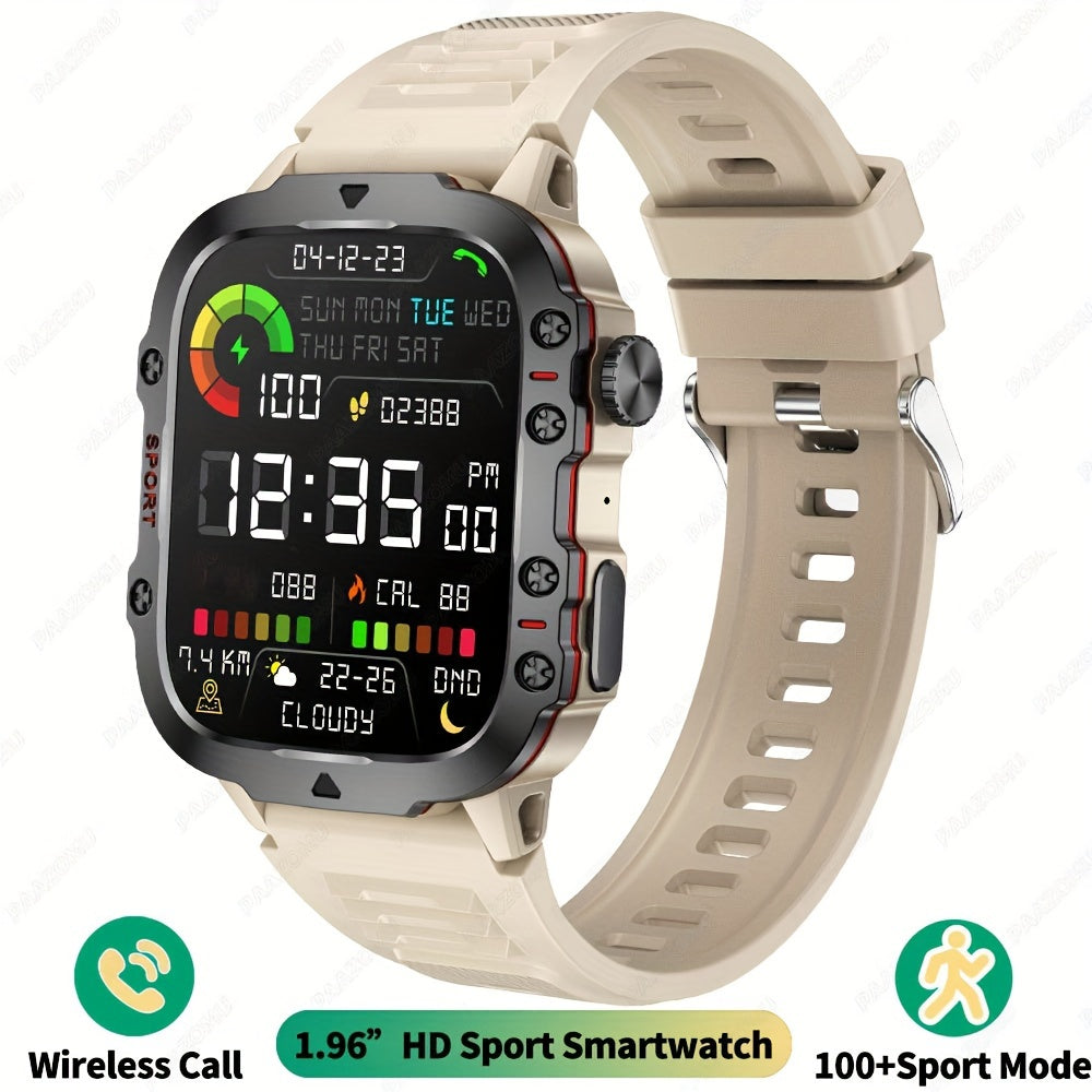 New Rugged Smart Watch Men Wireless Call IP68 Sport Fitness AI Voice Outdoor Smartwatch For Mobile Phones