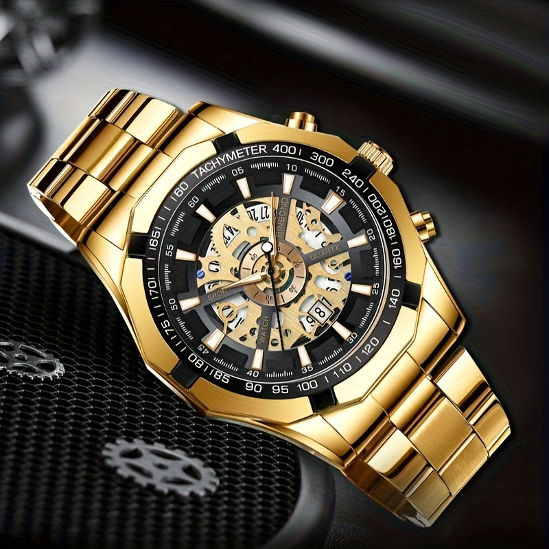 Binbond Men's Hollow Quartz Watch - Stylish, Back to School Essential for Students