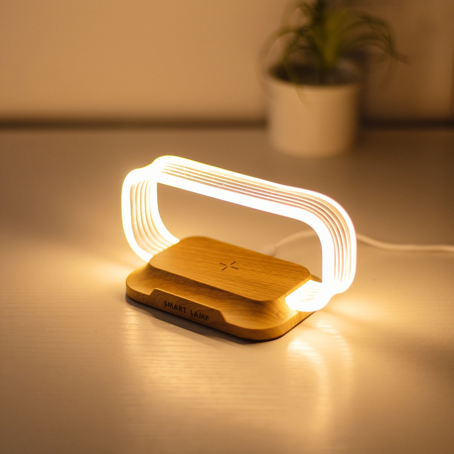 10W Multifunctional Wireless Charging Station Watch LED Desk Lamp Night Light USB Port For Iphone Samsung Mobile Phone FastCharging Station