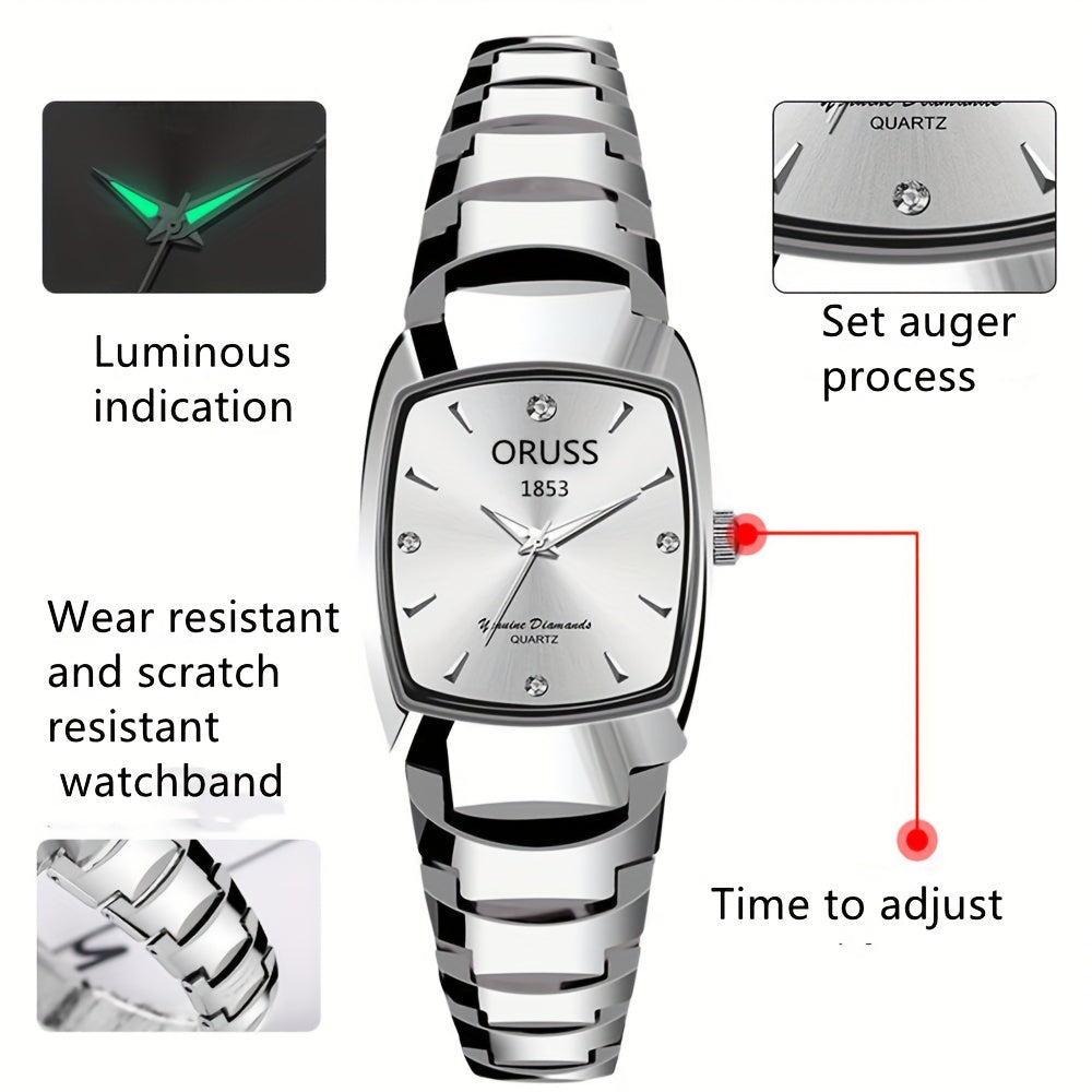 Simple, Exquisite, Small And Personalized Women's Watch High-end Fashion All-match Waterproof Luminous Steel Belt Trendy Square Gentle And Cute Student Female Watch
