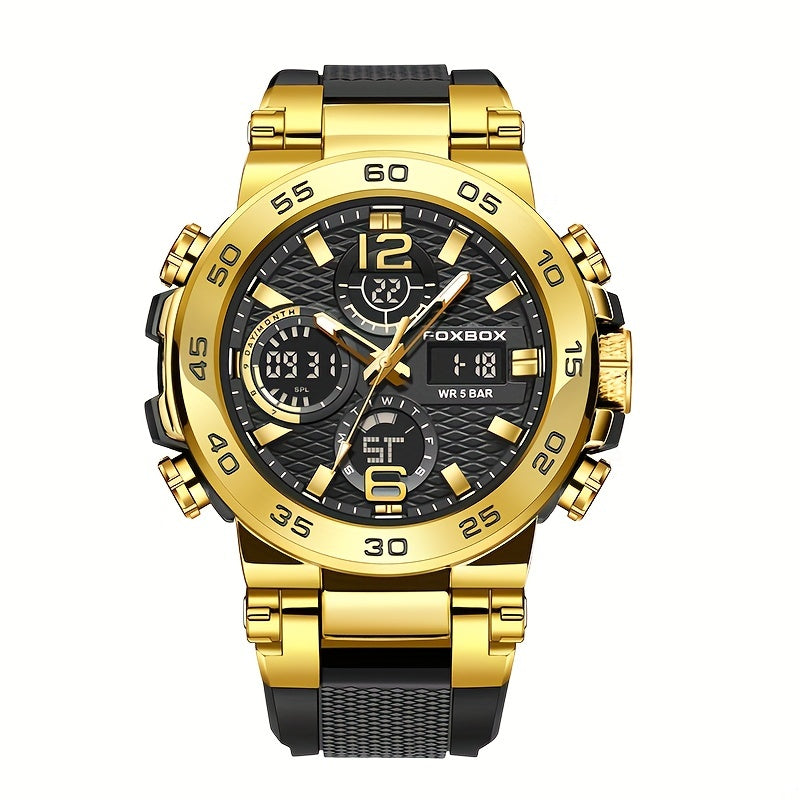Men'S Sports Watch Waterproof Dual Display Digital Military Quartz Watch Alarm Clock Chronograph Multifunction Luminous Watch Student Watch Outdoor Hiking / Schooling Valentine'S Day