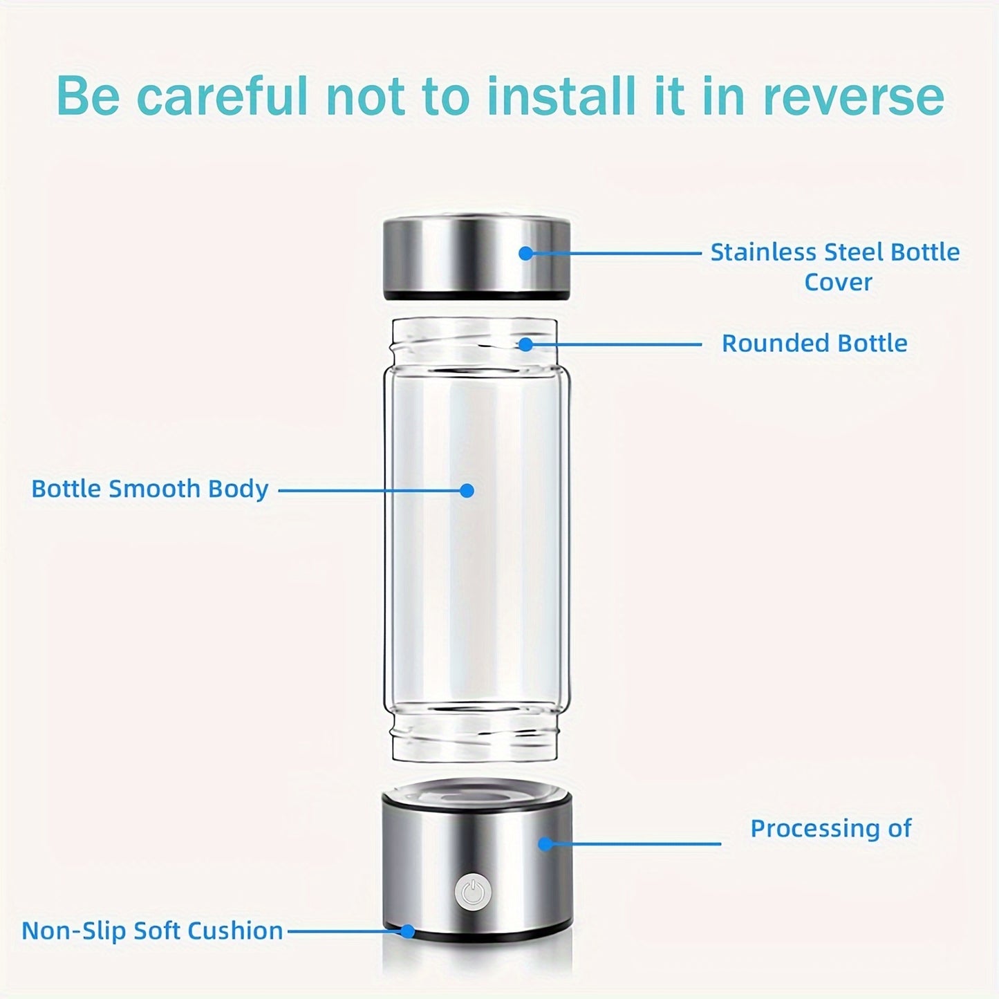 Hydrogen Water Bottle, Portable Hydrogen Water Ionizer Machine, Hydrogen Water Generator, Rechargeable Hydrogen Rich Water Glass Health Cup for Home Travel