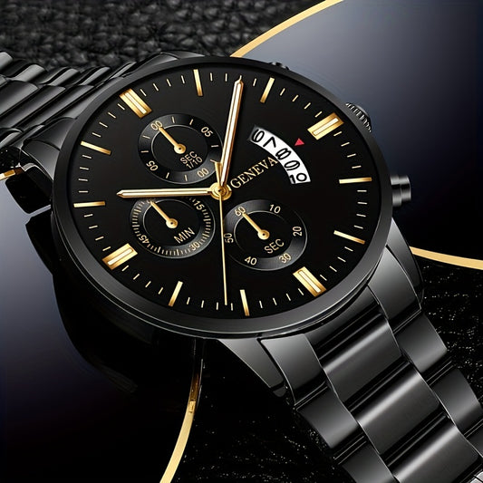 [Low Priced Goods, Suitable To Relax The Look Requirements] 1pc Men's Stainless Steel Quartz Wrist Watch Business Popular Watch