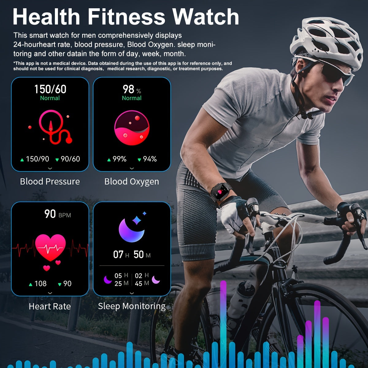 Smart Watch for Men: Wireless Calls, Music, Fitness Tracking, Sleep Monitoring, Multi-Sport Modes for King's Day