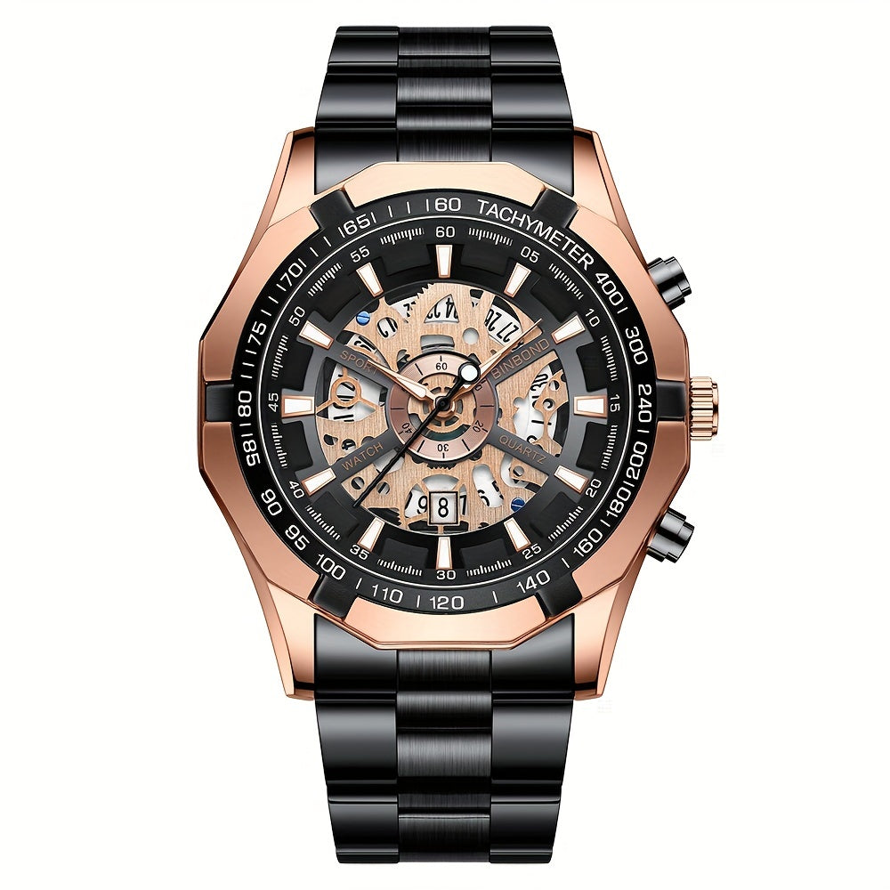 Binbond Men's Hollow Quartz Watch - Stylish, Back to School Essential for Students