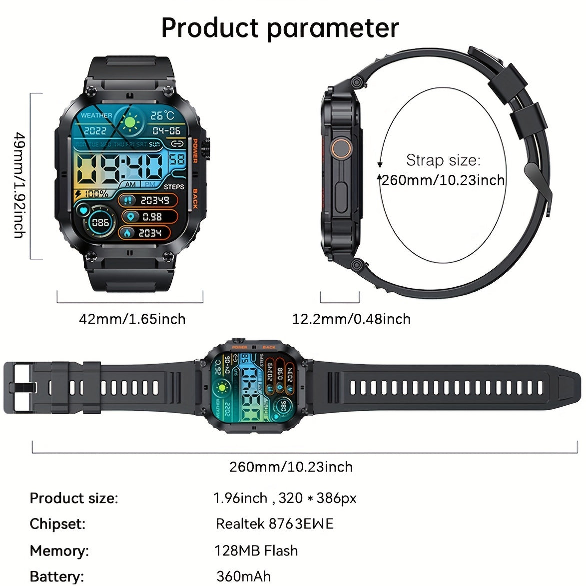 Smart Watch for Men: Wireless Calls, Music, Fitness Tracking, Sleep Monitoring, Multi-Sport Modes for King's Day