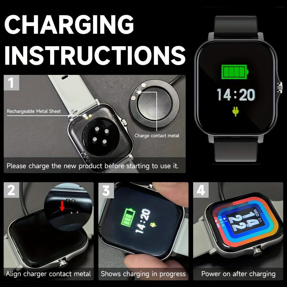 New Smart Watch with a 1.83-Inch Display, Wireless Calling And Receiving, Multiple Sports Modes, Sedentary Reminders, Weather Forecasts, Message Notifications, Borderless Design, Suitable for Android And Iphone, for Both Men