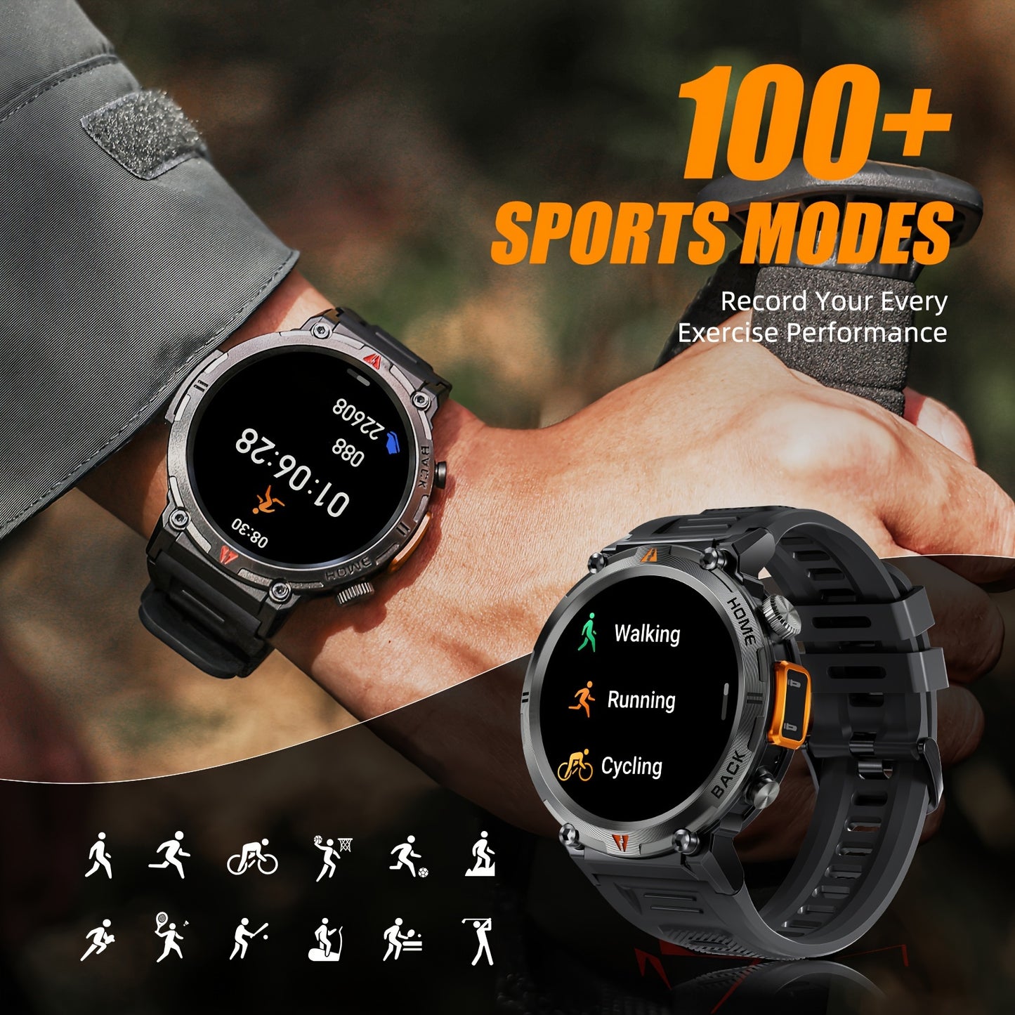 [Smart Watch] JELLOO 1.45 Inch Touchscreen Smart Watch | Fitness Tracker for Men, Answer/Make Calls, Rechargeable Battery, Zinc Alloy Body, Silicone Strap - Ideal for iPhone & Android, Minimalist Watch Design, Durable Watchba
