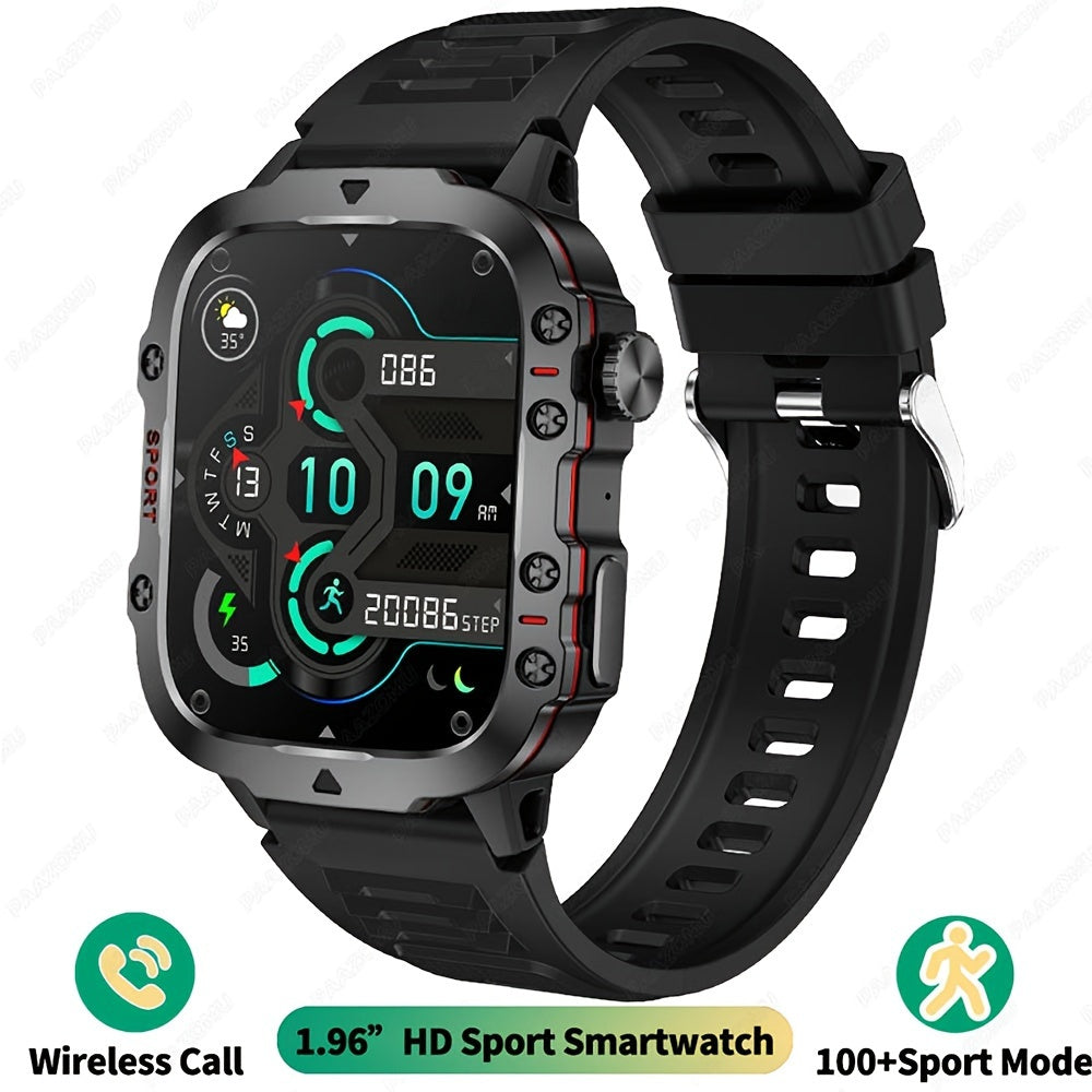 New Rugged Smart Watch Men Wireless Call IP68 Sport Fitness AI Voice Outdoor Smartwatch For Mobile Phones
