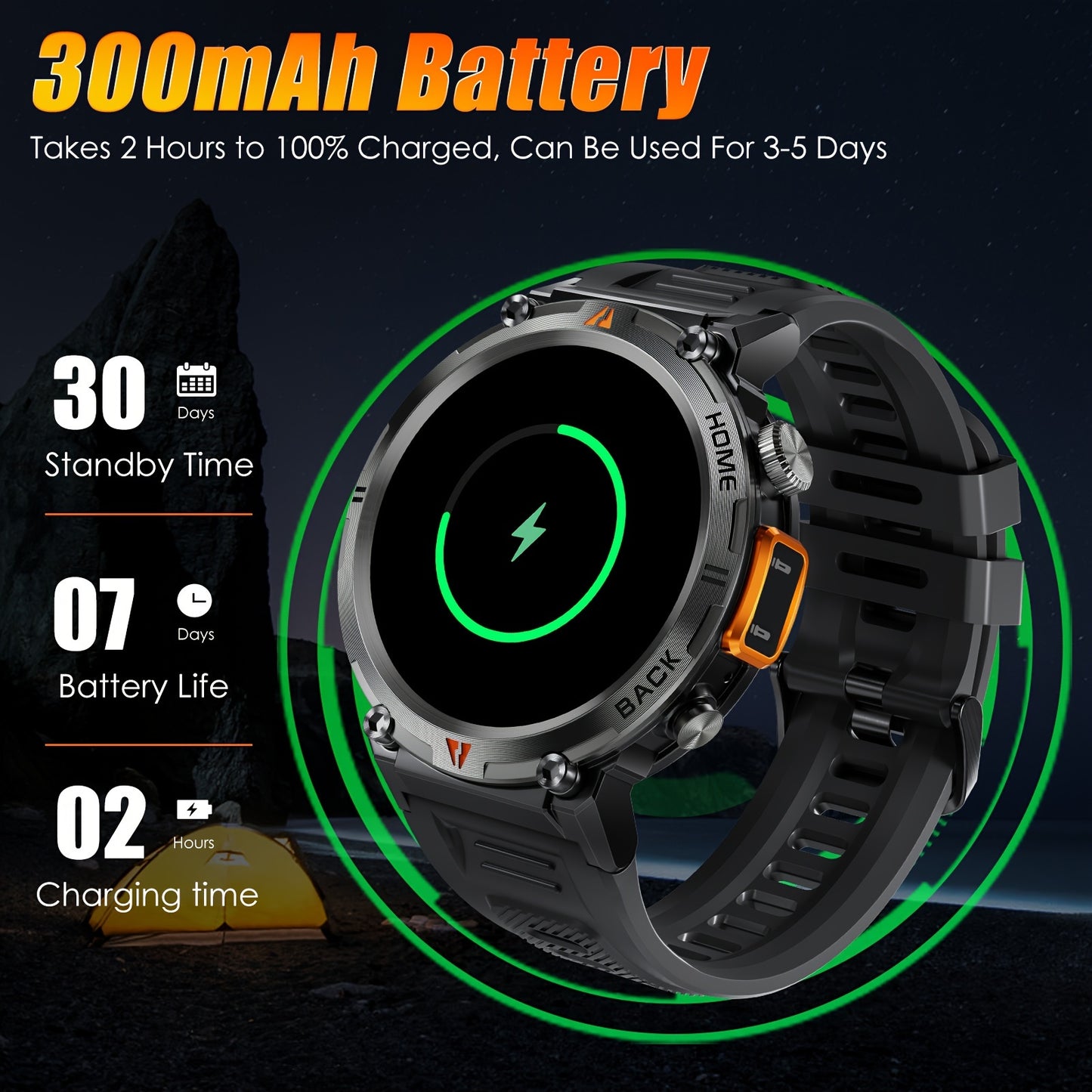 [Smart Watch] JELLOO 1.45 Inch Touchscreen Smart Watch | Fitness Tracker for Men, Answer/Make Calls, Rechargeable Battery, Zinc Alloy Body, Silicone Strap - Ideal for iPhone & Android, Minimalist Watch Design, Durable Watchba