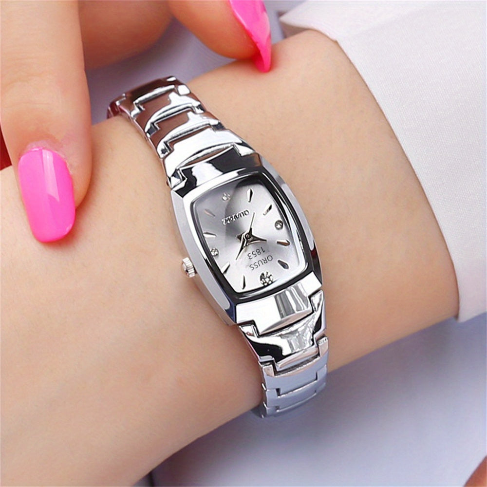 Simple, Exquisite, Small And Personalized Women's Watch High-end Fashion All-match Waterproof Luminous Steel Belt Trendy Square Gentle And Cute Student Female Watch