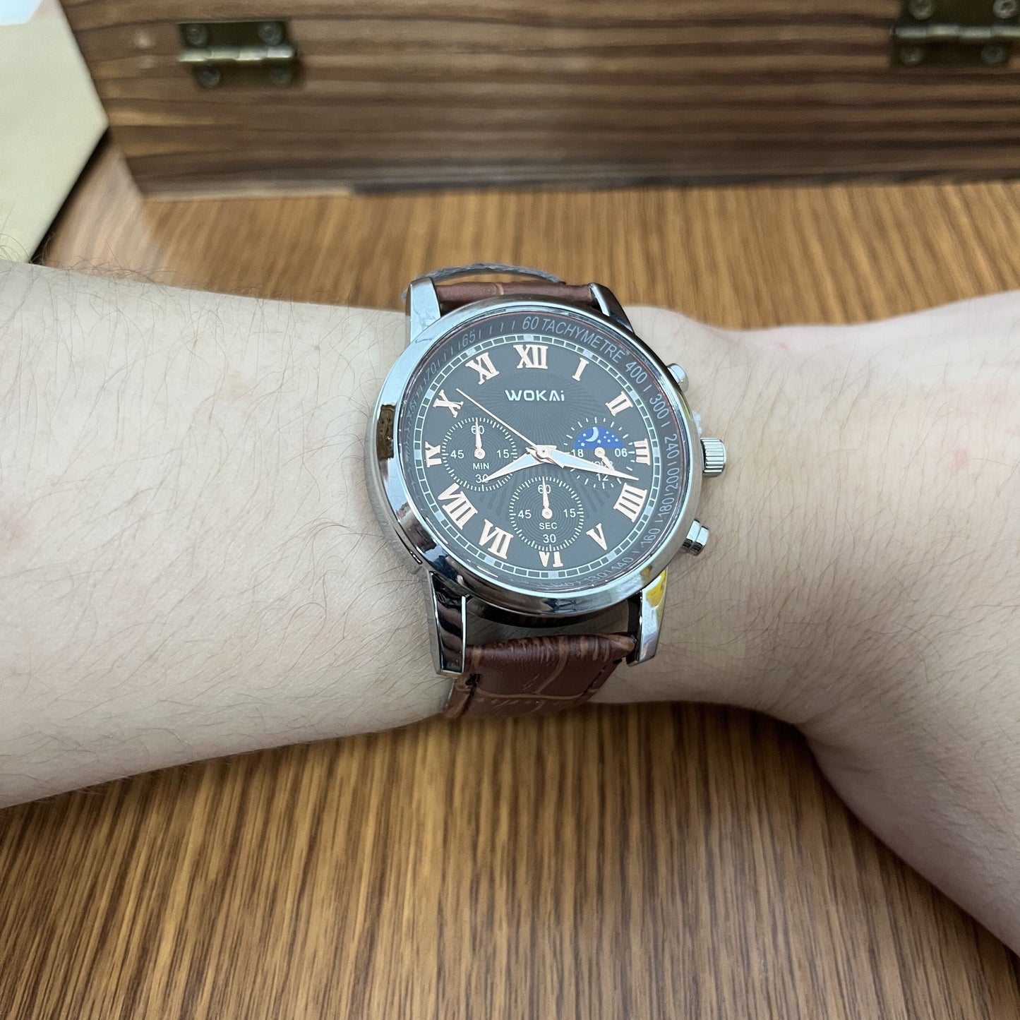 Men's Business Wrist Watch Quartz Casual Belt Men's Watch Brown Watch