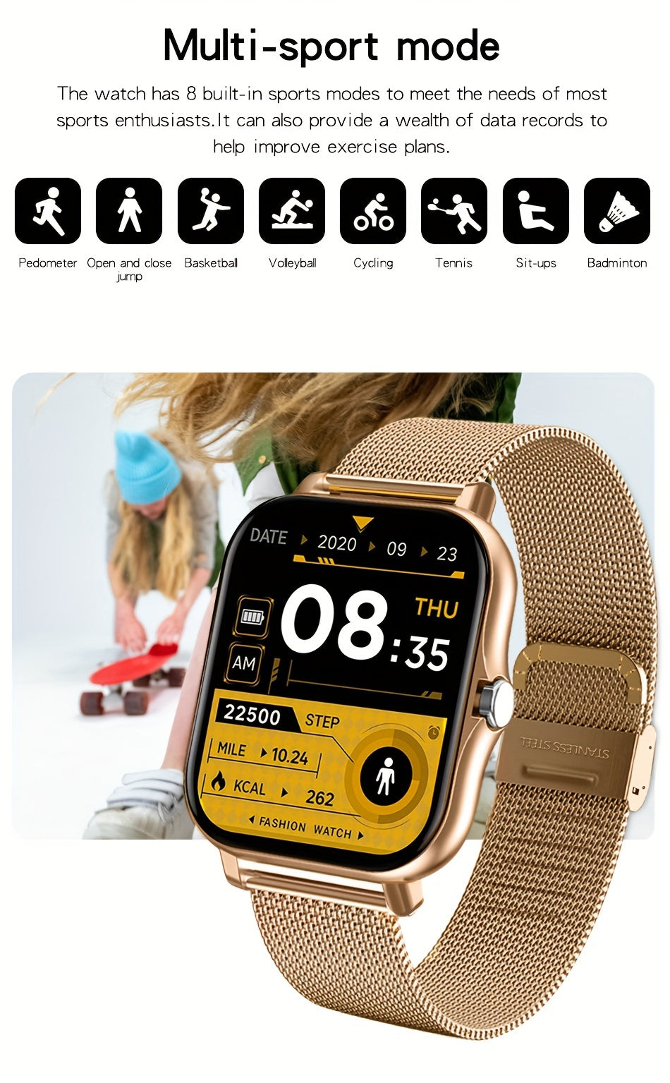 1.83" Borderless Smart Watch - Wireless Calling/Receiving, Multiple Sports Modes, Sedentary Reminder, Weather Forecast, Message Notification, Slim Design for Android & iPhones, Perfect Gift for Men & Women
