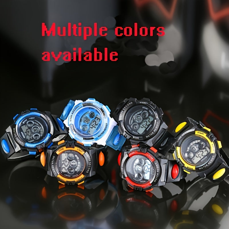 Boys And Girls Multifunctional Waterproof Sports Colorful Luminous Electronic Watch, Ideal choice for Gifts For King's Day