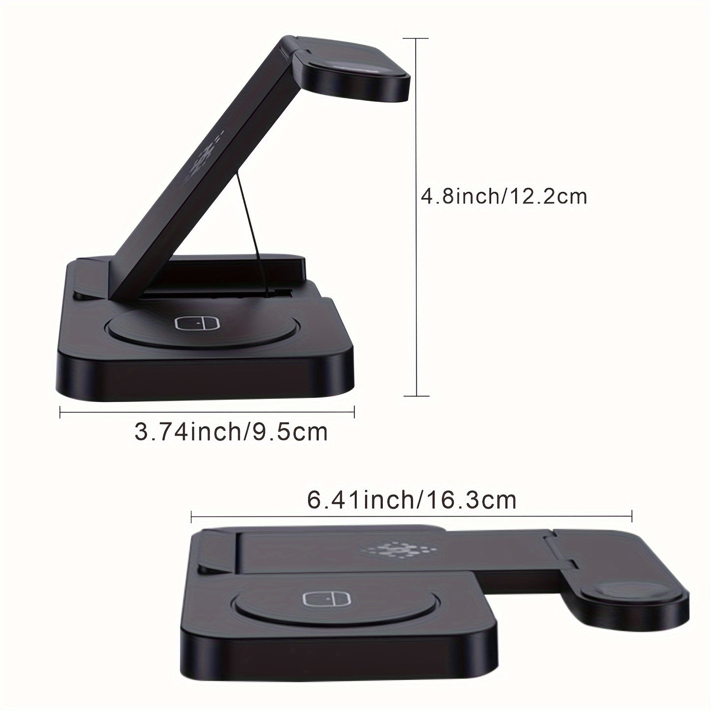 4-In-1 Foldable Fast Wireless Charging Station - Compatible with Samsung S23/S22 Ultra/S22+/S22/S21/S20/Z Flip 4/Z Fold 4, Galaxy Watch 6/5/4/3, Galaxy Buds/Pro, and Multiple Android Devices