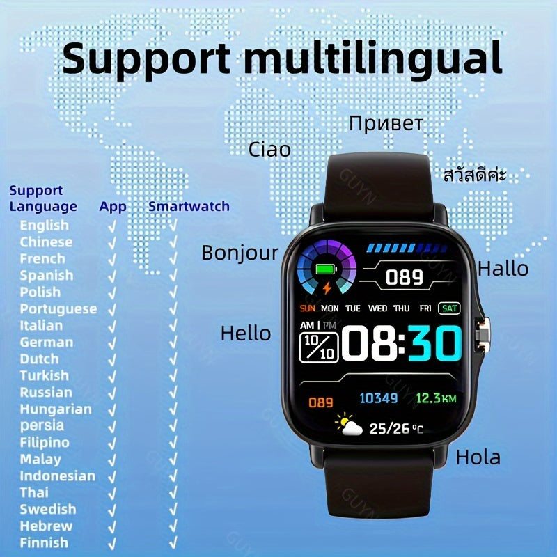 Smart Watch With Wireless Calling/Dialing, Multiple Sports Modes, Fitness Tracker, Customizable Wallpaper, Compatible With IPhone/Android, Sporty Smartwatch With Health Monitoring