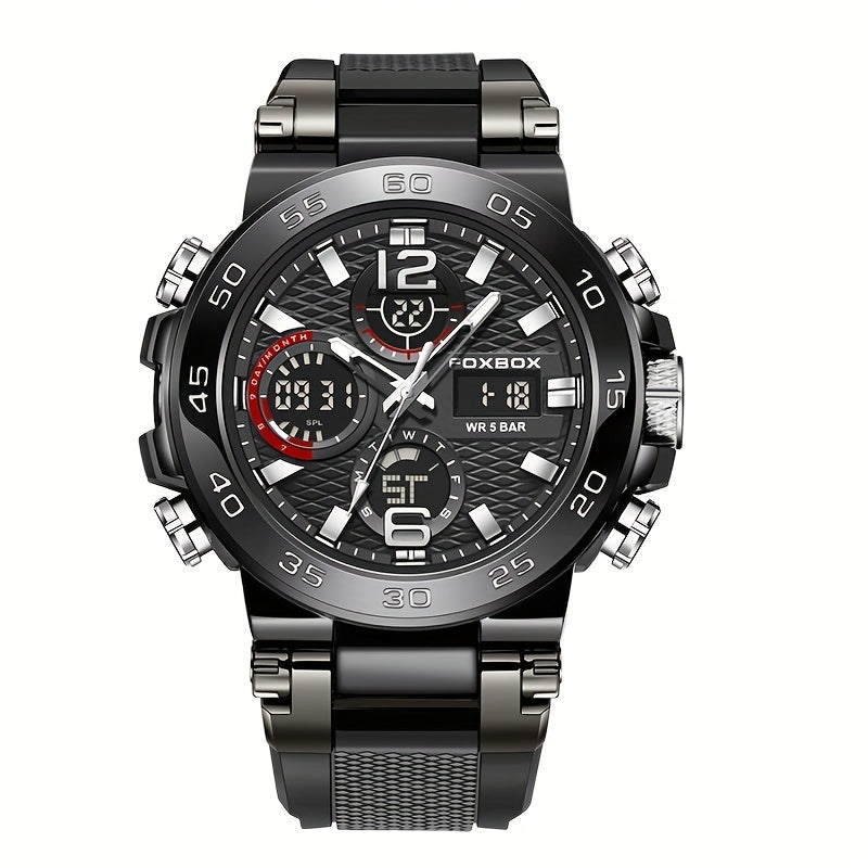 Men'S Sports Watch Waterproof Dual Display Digital Military Quartz Watch Alarm Clock Chronograph Multifunction Luminous Watch Student Watch Outdoor Hiking / Schooling Valentine'S Day