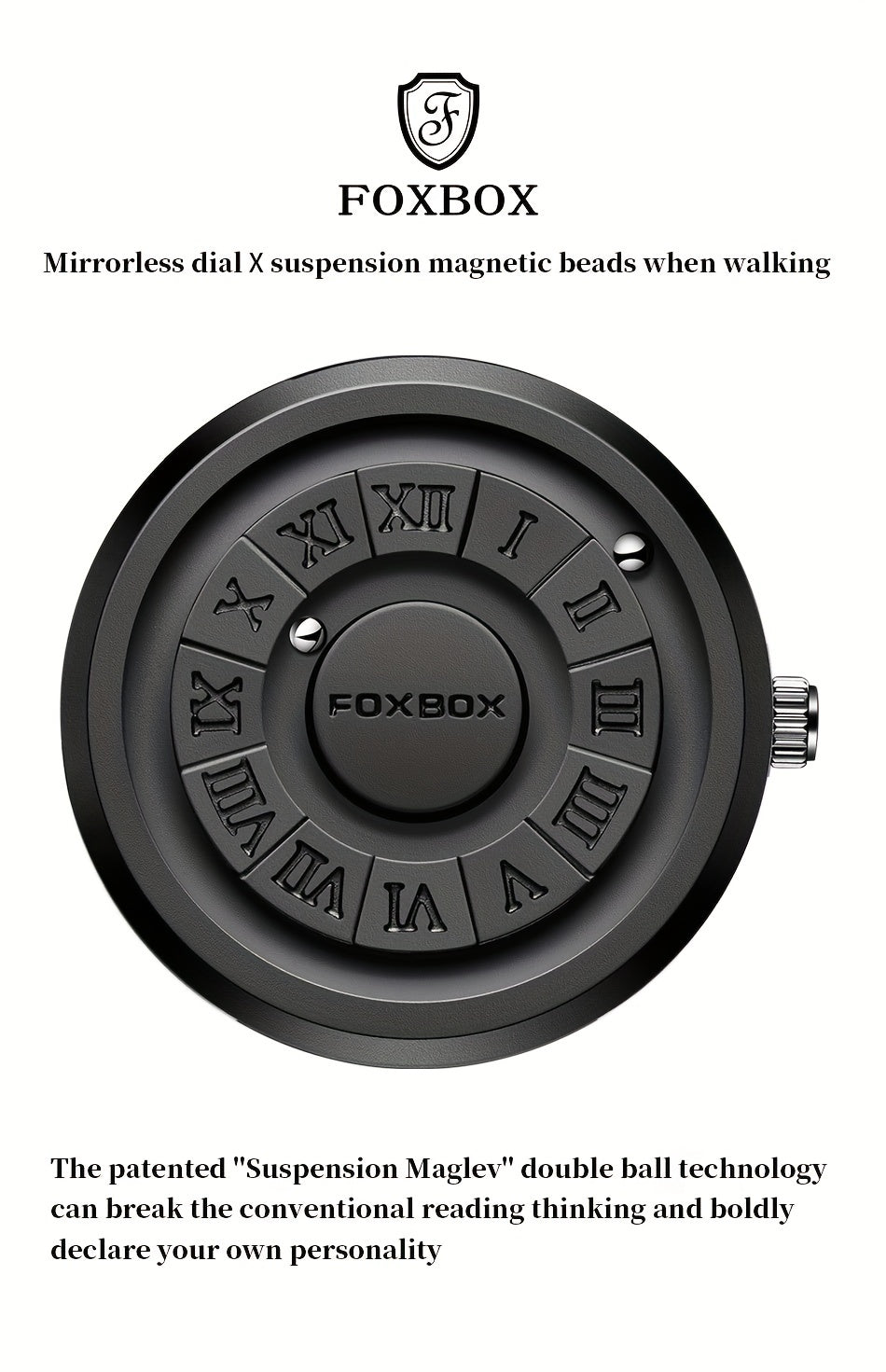 Stylish Men's Rotating Bead Watch - Waterproof Wrist Watch with Cool Dial Display Design, Magnetic Bead, Ideal for Halloween Gifts, Family Gatherings, and Daily Wear