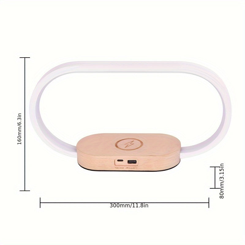 10W multifunctional wireless charging station, watch, LED desk light, night light, USB port, fast charging station for iPhone, Samsung, and Xiaomi phones