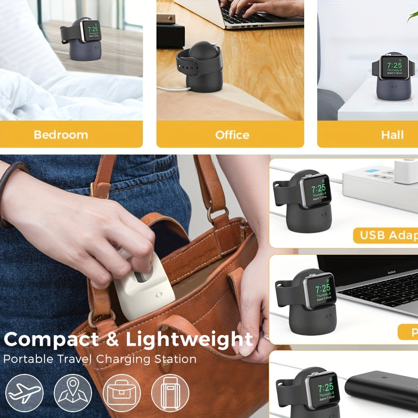 Silicone Charger Stand for Smart iWatch, Silicone Desk Stand Holder for iWatch, Charging Station Dock Holder Compatible with All Smart Watch Series Ultra/SE/8/7/6/5/4/3/2/1