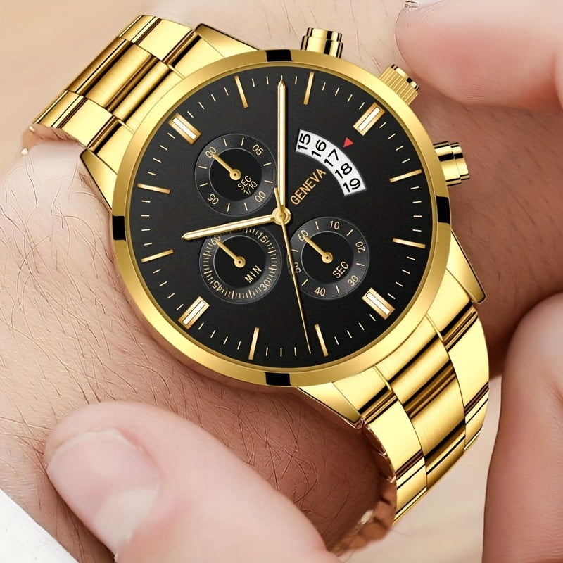 [Low Priced Goods, Suitable To Relax The Look Requirements] 1pc Men's Stainless Steel Quartz Wrist Watch Business Popular Watch
