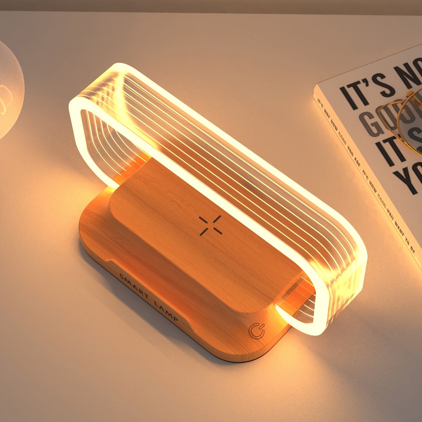 10W Multifunctional Wireless Charging Station Watch LED Desk Lamp Night Light USB Port For Iphone Samsung Mobile Phone FastCharging Station
