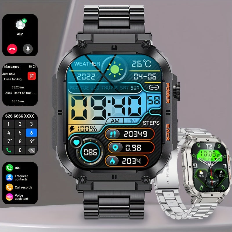 Smart Watch for Men: Wireless Calls, Music, Fitness Tracking, Sleep Monitoring, Multi-Sport Modes for King's Day