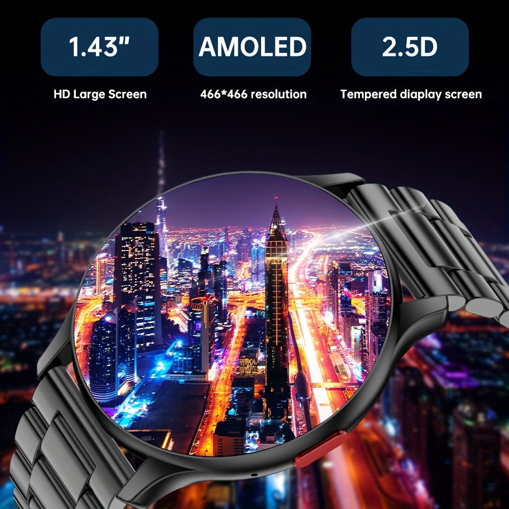 [SENBONO Smartwatch] SENBONO 2023 Men's Smartwatch - 1.43'' Large HD AMOLED Display, Call Functions, Over 100 Sports Modes, Customizable Watch Faces, Fitness Tracking