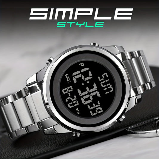 Multifunctional LED Night Light Timing Alarm Watch - Men's Fashion Digital Watch with Date Display, Stopwatch, and Alarm Reminders - Ideal Gift for Men