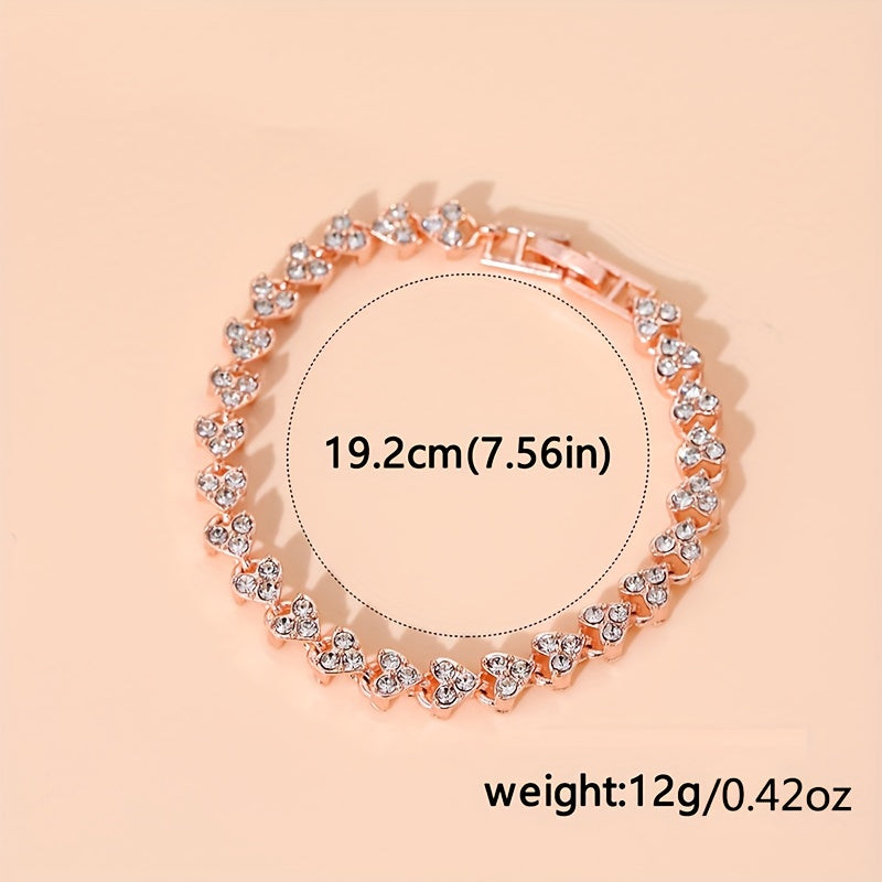 Women's Watch Luxury Rhinestone Quartz Watch Rome Fashion Analog Wrist Watch & 1pc Bracelet, Gift For Mom Her