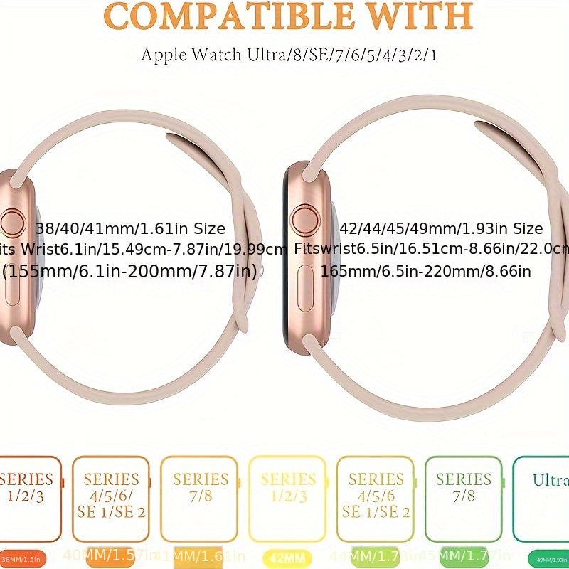 1 Pack Soft Touch Silicone Sport Band - Compatible with Apple Watch 38mm 40mm 41mm 42mm 44mm 45mm 49mm, Stylish Butterfly Clasp Design, Sweat-Resistant, Comfortable Wear for Women and Men, Fits Apple Watch Series 9 Ultra 8 7