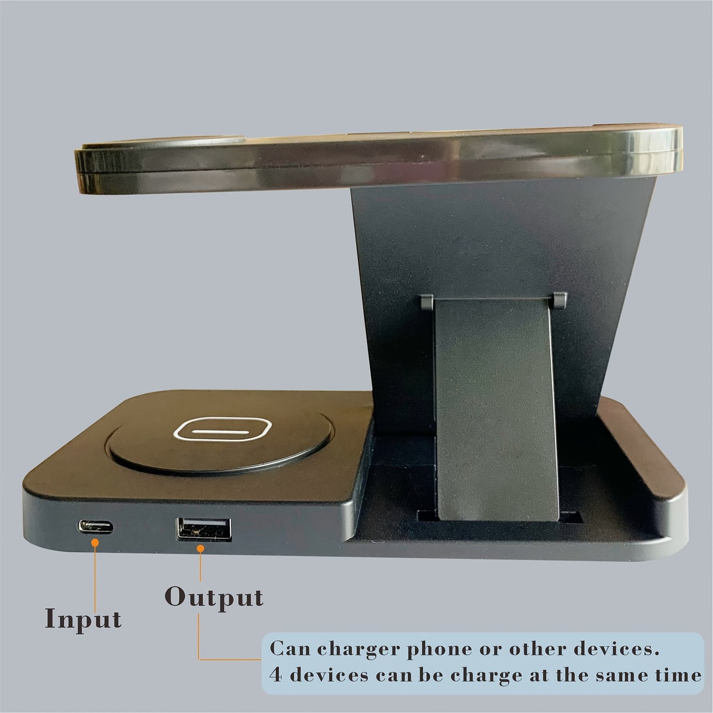 4-In-1 Foldable Fast Wireless Charging Station - Compatible with Samsung S23/S22 Ultra/S22+/S22/S21/S20/Z Flip 4/Z Fold 4, Galaxy Watch 6/5/4/3, Galaxy Buds/Pro, and Multiple Android Devices