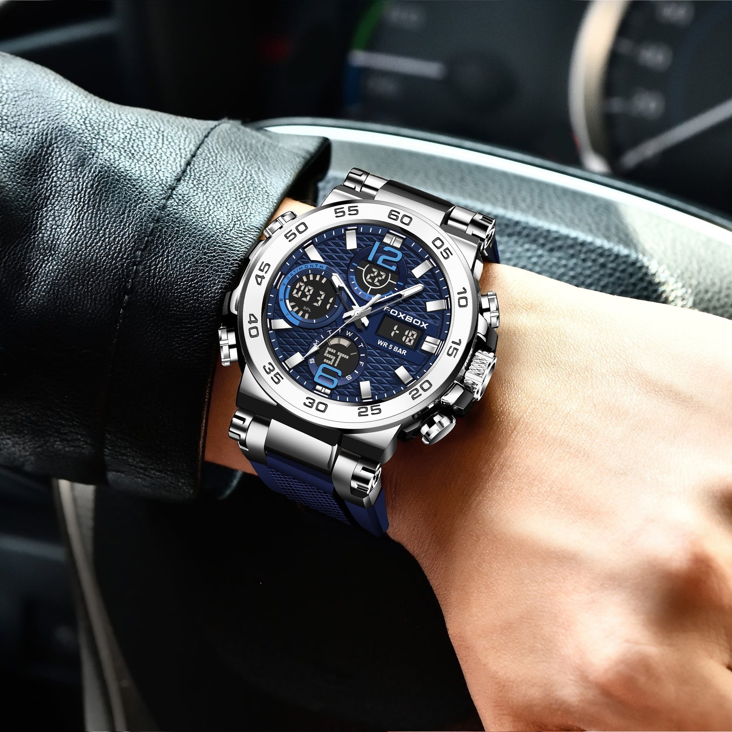Men'S Sports Watch Waterproof Dual Display Digital Military Quartz Watch Alarm Clock Chronograph Multifunction Luminous Watch Student Watch Outdoor Hiking / Schooling Valentine'S Day