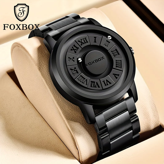 Stylish Men's Rotating Bead Watch - Waterproof Wrist Watch with Cool Dial Display Design, Magnetic Bead, Ideal for Halloween Gifts, Family Gatherings, and Daily Wear